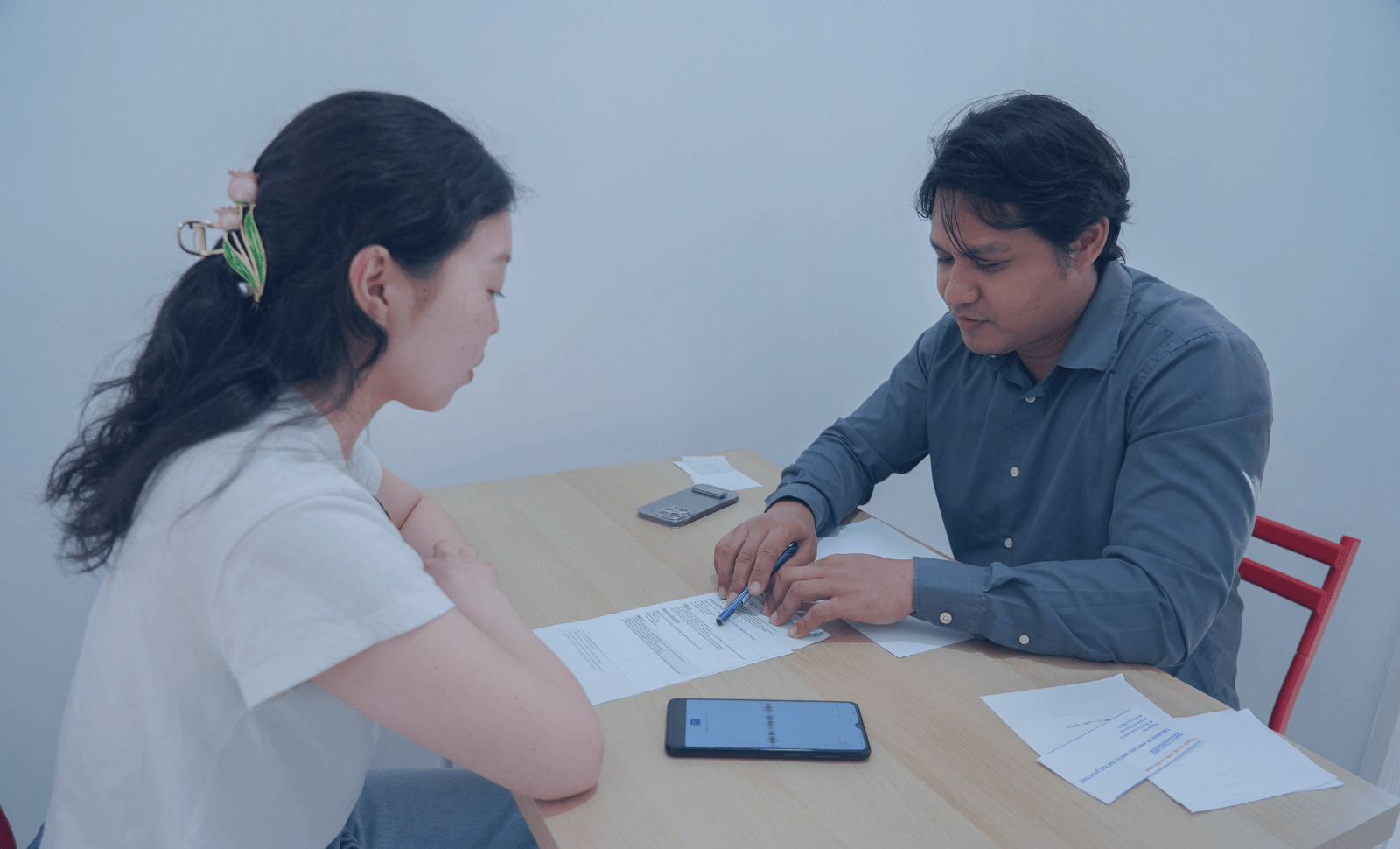 マンツーマン英語レッスン風景