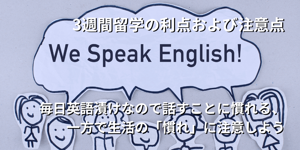3週間留学の利点および注意点